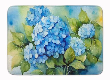 Hydrangeas in Watercolor Memory Foam Kitchen Mat Machine Washable Anti-Fatigue Mat Cushion Comfort Bath Mat or Kitchen Rug