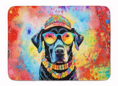 Black Labrador Hippie Dawg Memory Foam Kitchen Mat Machine Washable Anti-Fatigue Mat Cushion Comfort Bath Mat or Kitchen Rug (Default: Default)