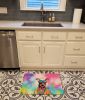 Doberman Pinscher Hippie Dawg Memory Foam Kitchen Mat Machine Washable Anti-Fatigue Mat Cushion Comfort Bath Mat or Kitchen Rug